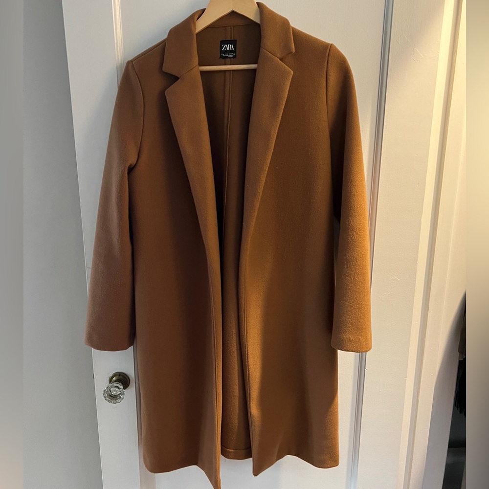 Cognac brown Zara trenchcoat